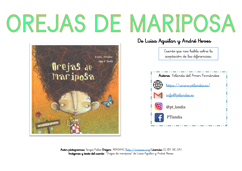 Pictocuento Orejas de mariposa de Luisa Aguilar - PTlandia